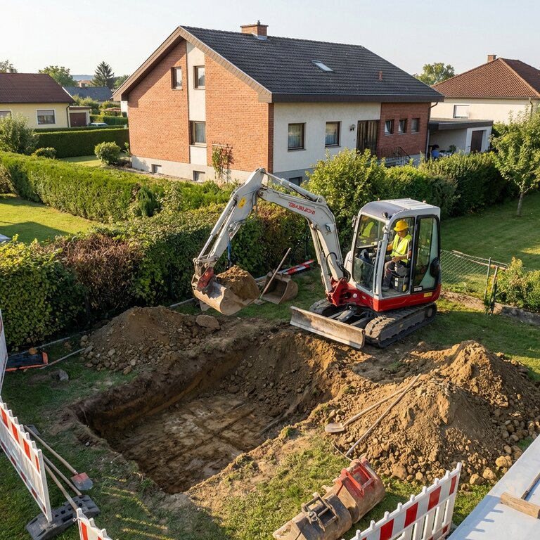 Pool Aushub im 17. Bezirk Hernals in Wien
